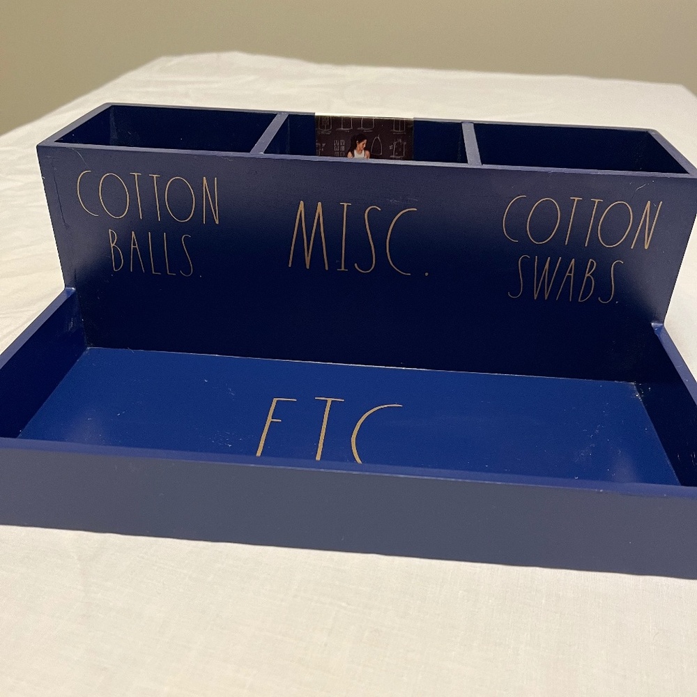 Rae Dunn Beautiful Blue Bathroom Organizer
